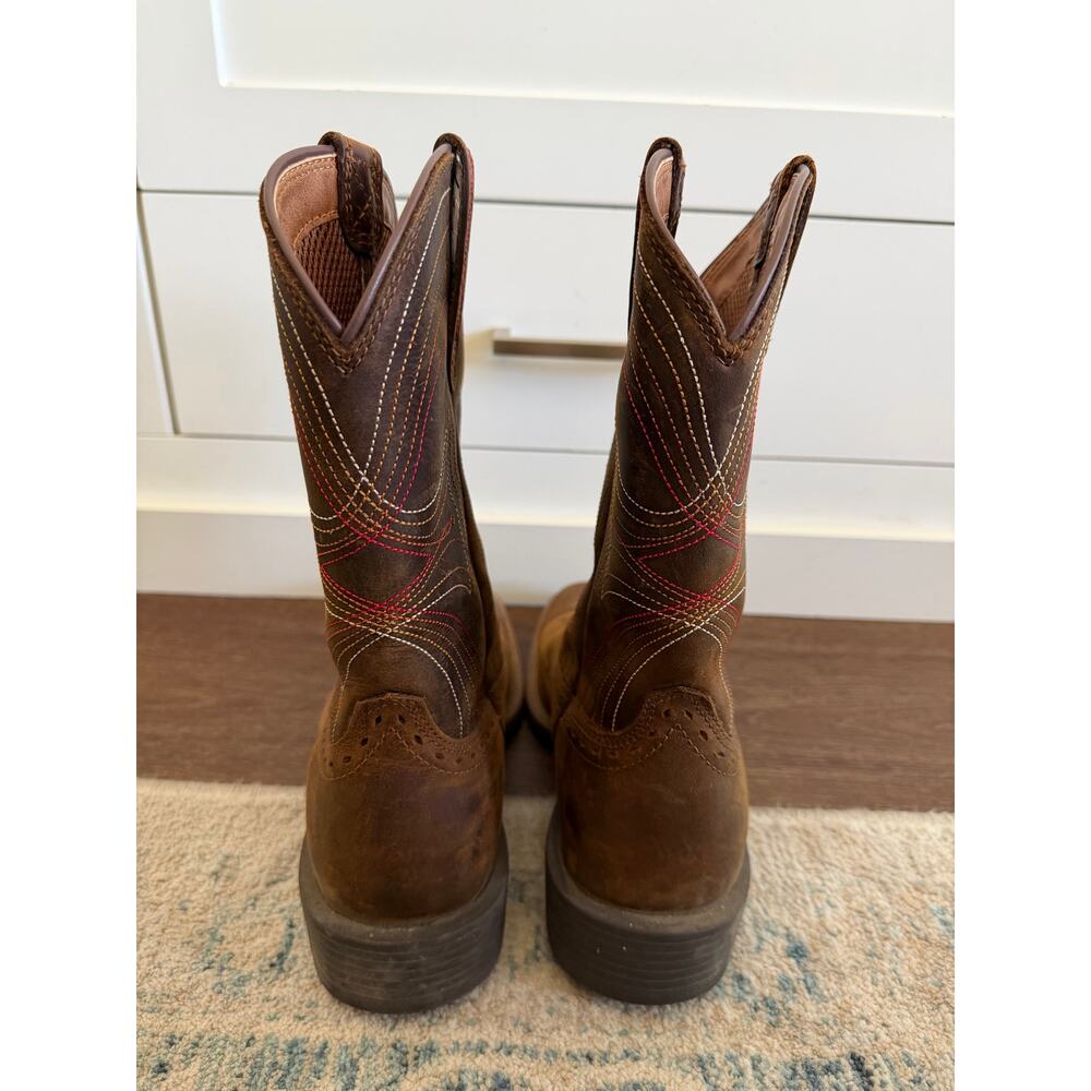 Ariat Sport Wide Square Toe Leather Cowboy Boots Men’s Sz 7.5 - Picture 5 of 10